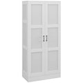Meuble de rangement mobile de 71 pouces, armoire de garde-manger de style moderne à portes à fermeture en douceur, blanche
