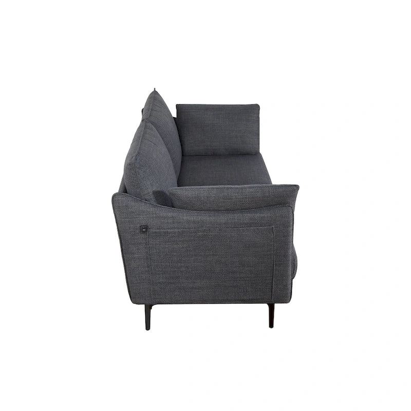 2.5-Seater Sofa with USB Charging Port & Metal Legs