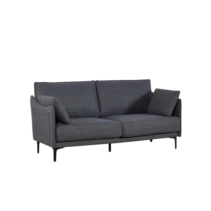 2.5-Seater Sofa with USB Charging Port & Metal Legs