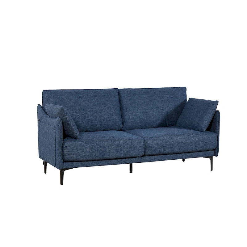 2.5-Seater Sofa with USB Charging Port & Metal Legs