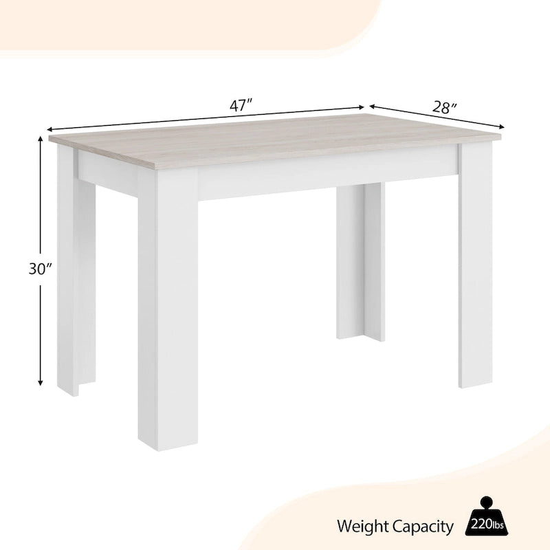 Dining Table 47 Inch Kitchen Dining Table Rectangular for