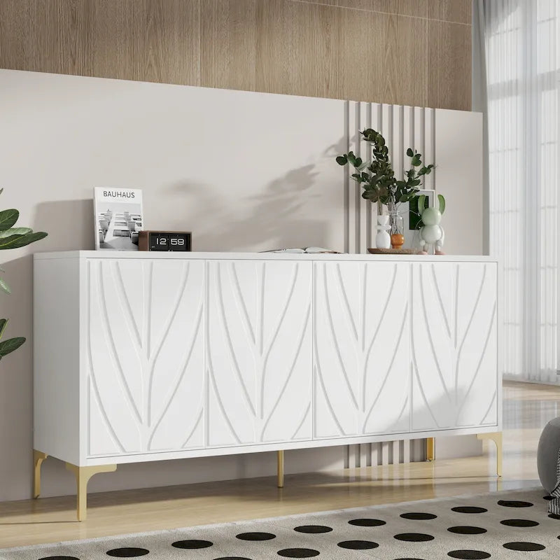 Grifflose Anrichte mit 4 Türen für Esszimmer und Wohnzimmer