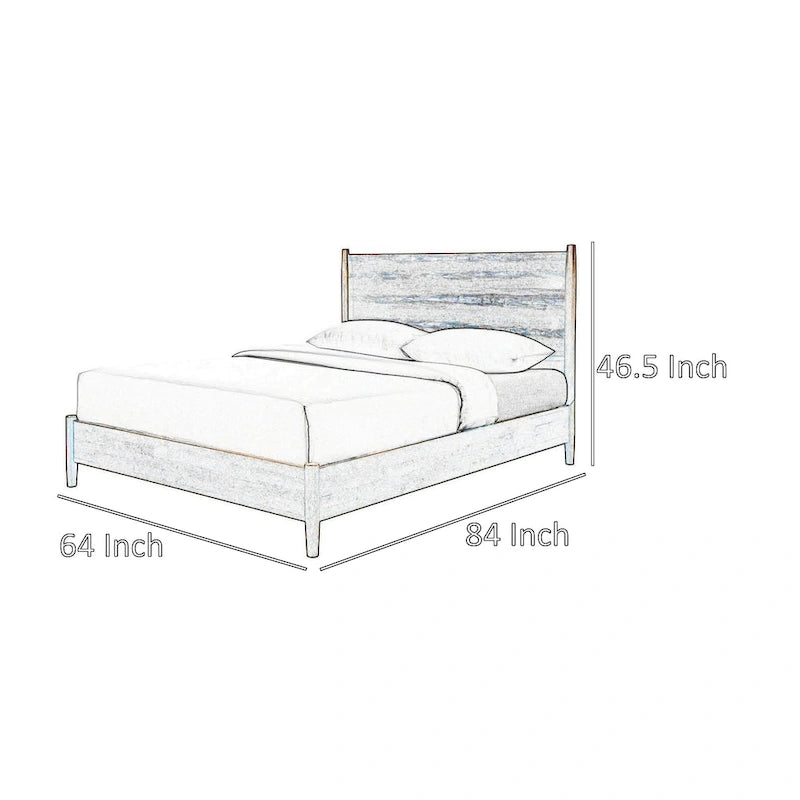 Queen-Size-Bett, beigefarbenes Bouclé-Kopfteil, nussbraunes Massivholz