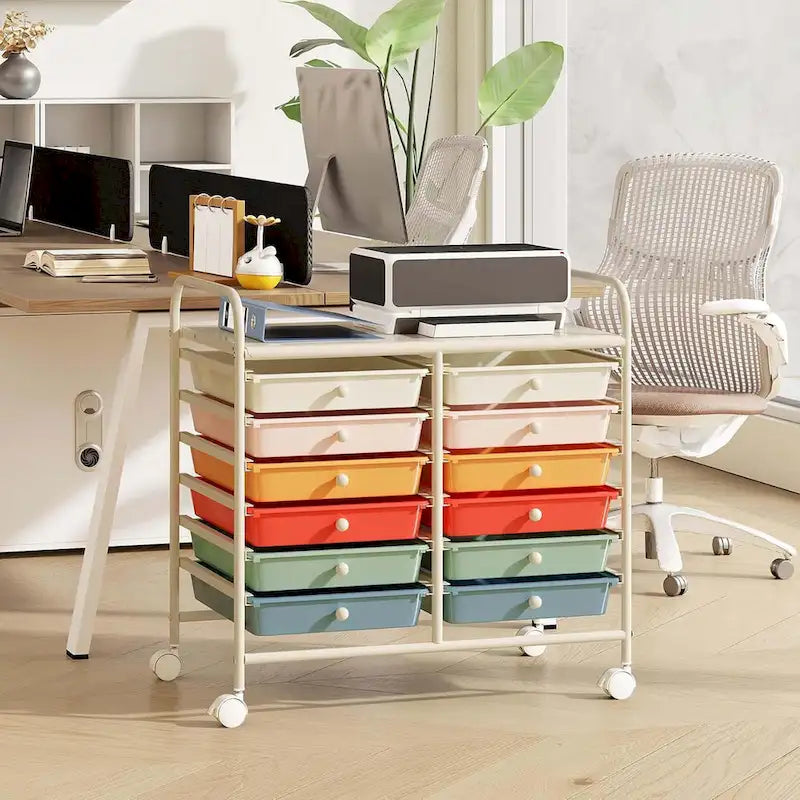 12-Drawer Rolling Storage Cart Mobile Utility Cart on Wheels