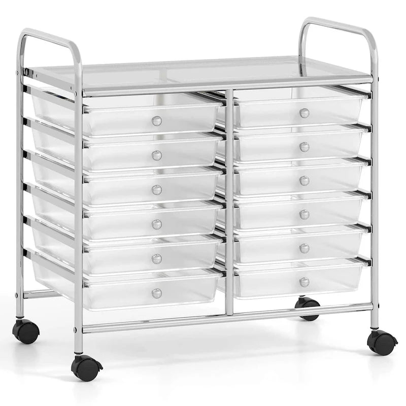 12-Drawer Rolling Storage Cart Mobile Utility Cart on Wheels
