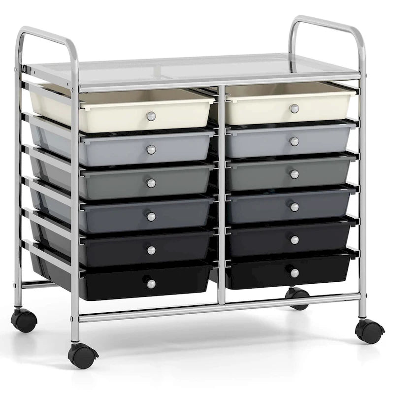 12-Drawer Rolling Storage Cart Mobile Utility Cart on Wheels