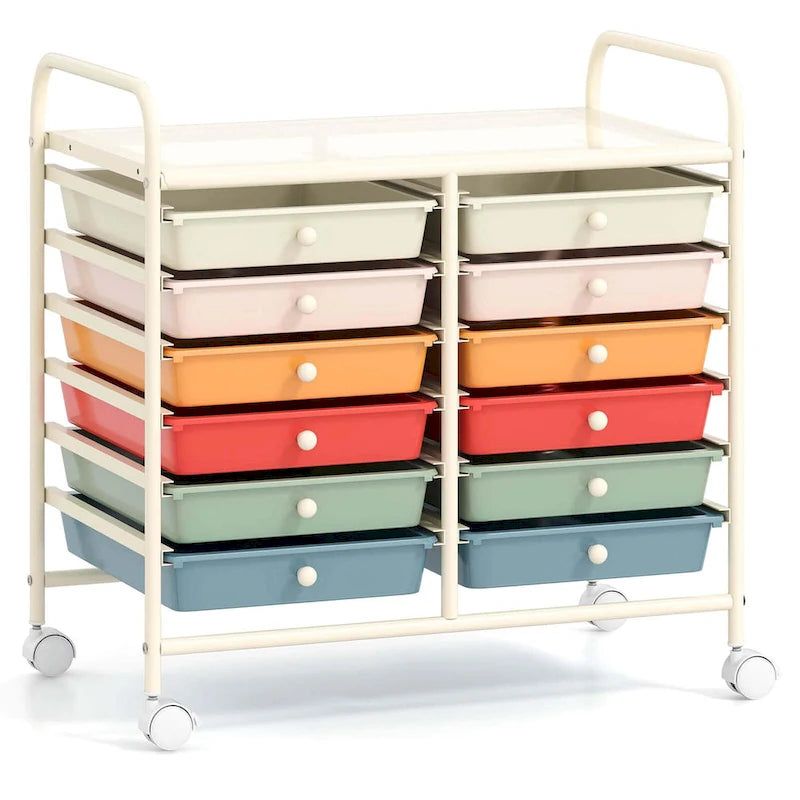 12-Drawer Rolling Storage Cart Mobile Utility Cart on Wheels