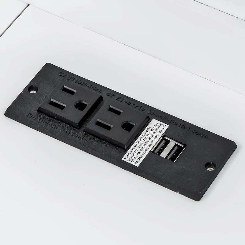Lit escamotable XL avec bureau et éclairage LED, cadre de lit en bois massif avec station de recharge USB, pour petits espaces et bureaux à domicile