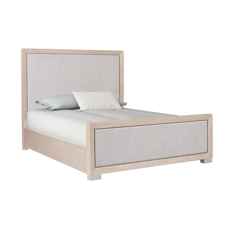 Modernes klassisches Polsterbett aus Massivholz mit Stoffpaneelen