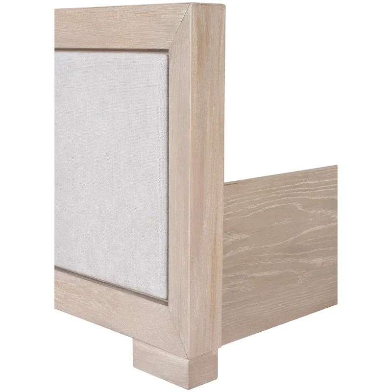 Modernes klassisches Polsterbett aus Massivholz mit Stoffpaneelen