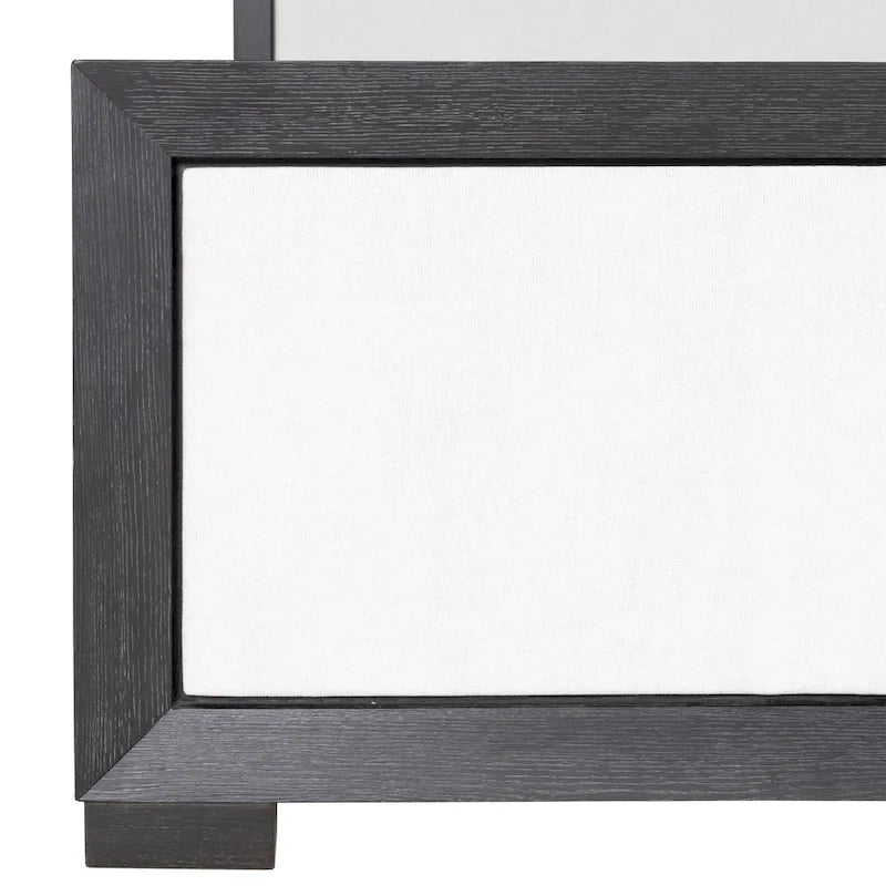 Modernes klassisches Polsterbett aus Massivholz mit Stoffpaneelen