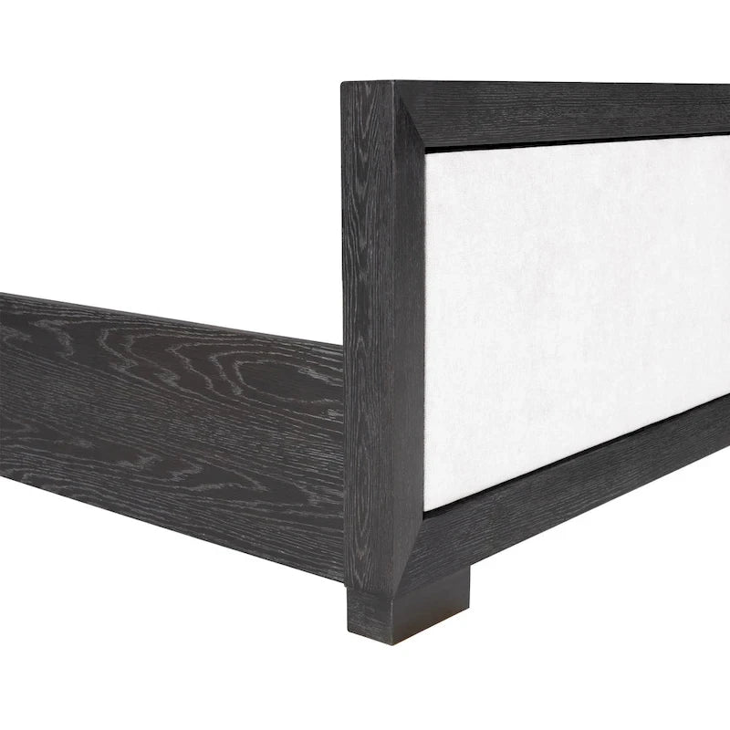 Modernes klassisches Polsterbett aus Massivholz mit Stoffpaneelen