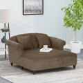 Chaise longue double capitonnée de style moderne (avec coussins décoratifs) — L 63.00 x W 58.50 x H 34.50