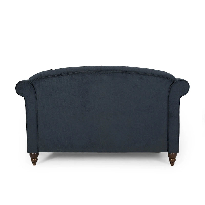 Chaise longue double capitonnée de style moderne (avec coussins décoratifs) — L 63.00 x W 58.50 x H 34.50