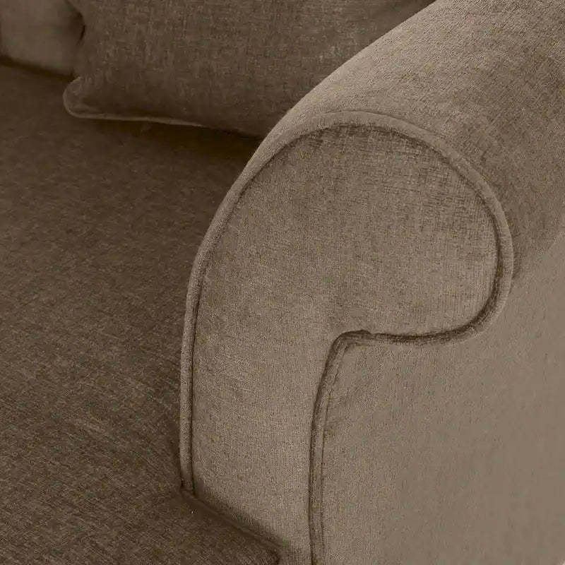 Chaise longue double capitonnée de style moderne (avec coussins décoratifs) — L 63.00 x W 58.50 x H 34.50