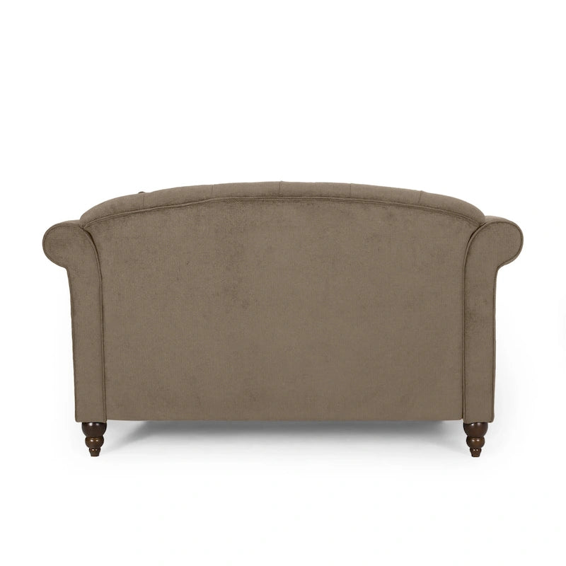 Chaise longue double capitonnée de style moderne (avec coussins décoratifs) — L 63.00 x W 58.50 x H 34.50