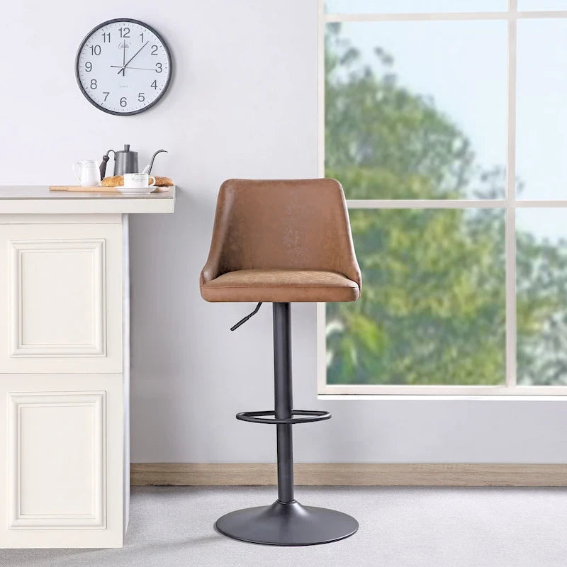 Height Adjustable Stool in Faux Leather