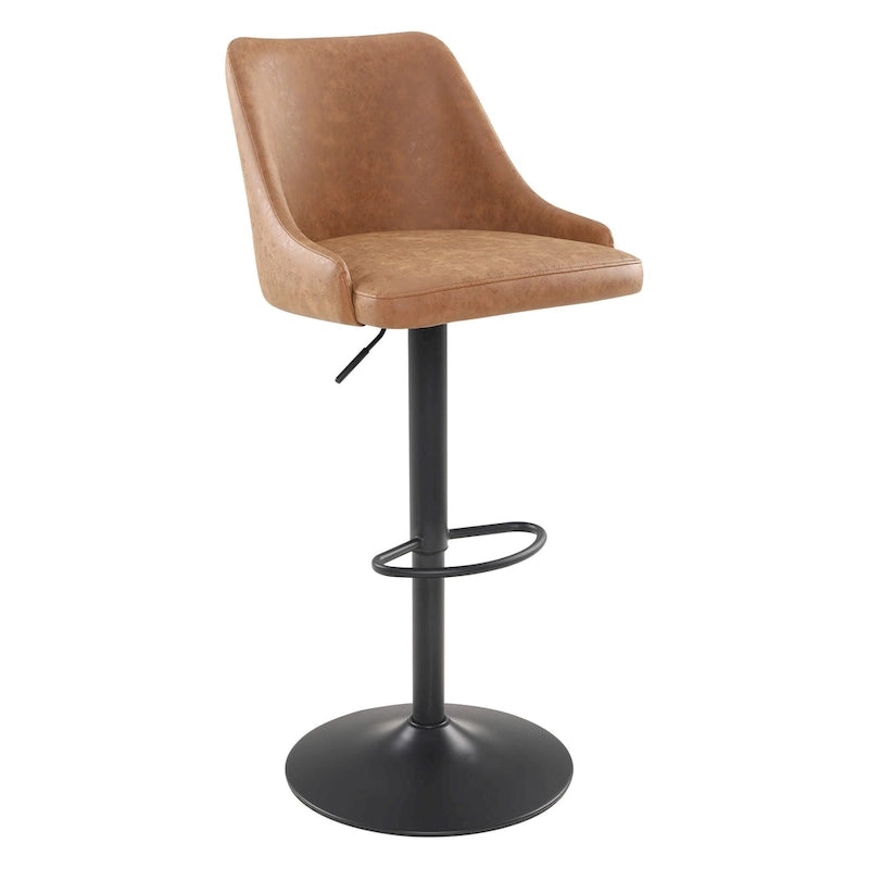 Height Adjustable Stool in Faux Leather