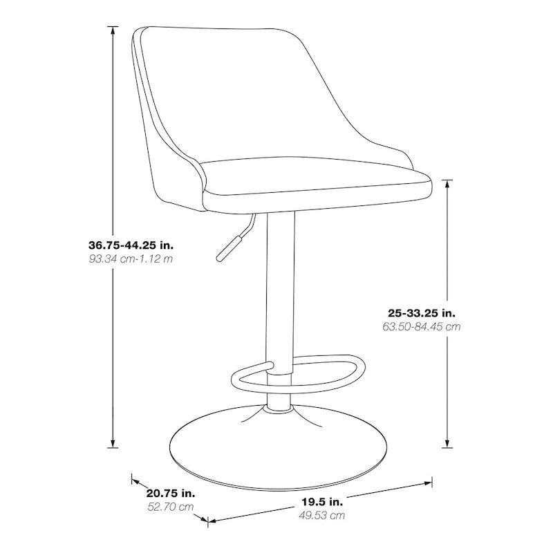 Height Adjustable Stool in Faux Leather