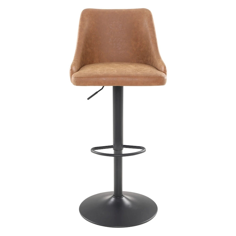 Height Adjustable Stool in Faux Leather