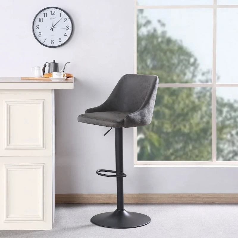 Height Adjustable Stool in Faux Leather
