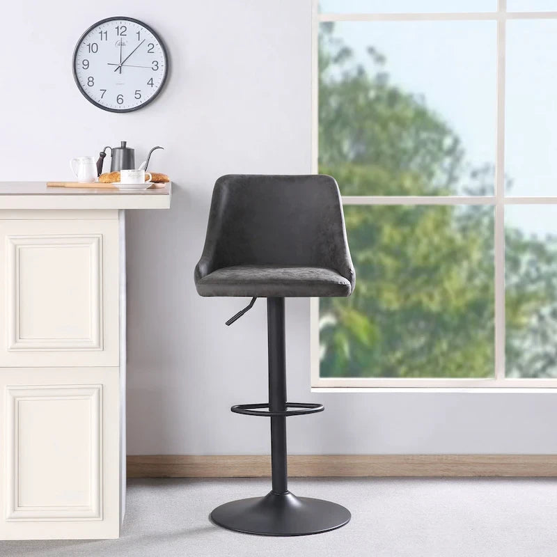 Height Adjustable Stool in Faux Leather