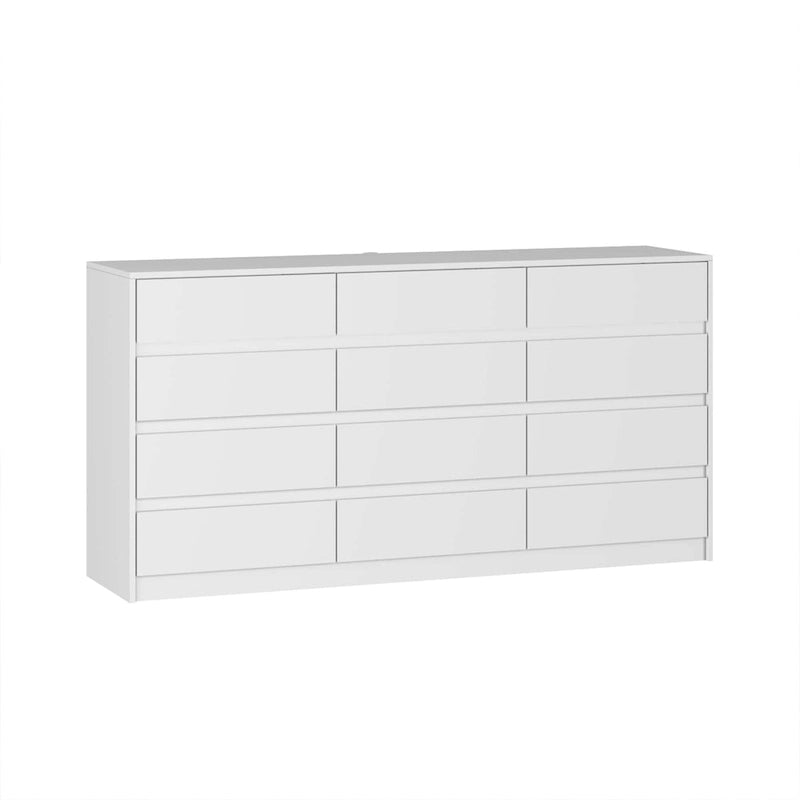 Commode à 12 tiroirs pour chambre avec tiroirs profonds, grand coffre en bois au sol