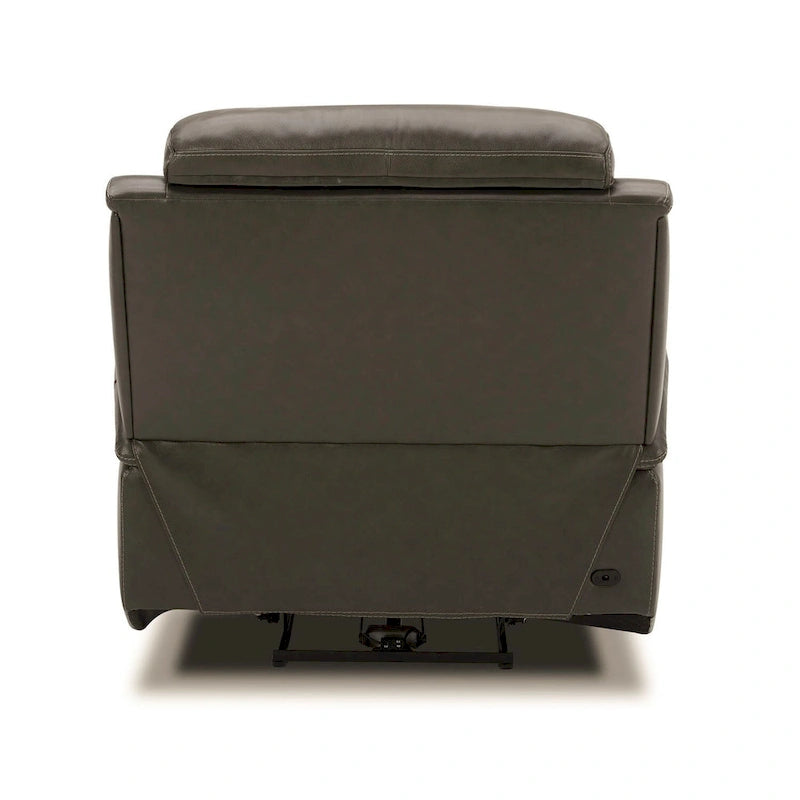 Leather Power Recliner - Graphite Grey Upholstered Arm Chair