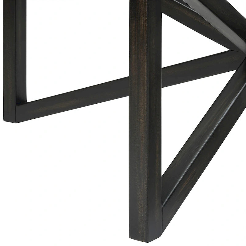 Moderner Couchtisch aus Glas mit Holzgestell