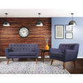 Stoff-Loveseat mit getufteter Rückenlehne im Mid-Century-Stil - N/A