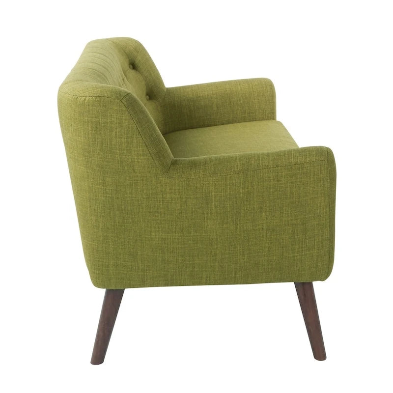 Stoff-Loveseat mit getufteter Rückenlehne im Mid-Century-Stil - N/A