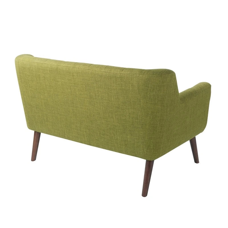 Stoff-Loveseat mit getufteter Rückenlehne im Mid-Century-Stil - N/A