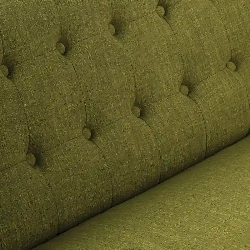 Stoff-Loveseat mit getufteter Rückenlehne im Mid-Century-Stil - N/A