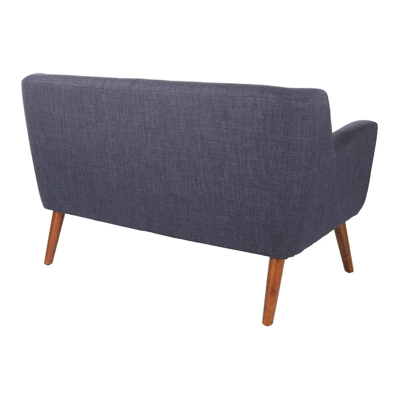 Stoff-Loveseat mit getufteter Rückenlehne im Mid-Century-Stil - N/A