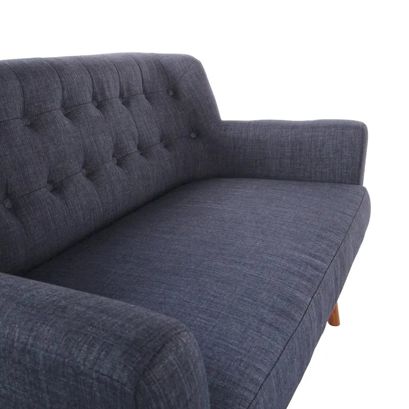 Stoff-Loveseat mit getufteter Rückenlehne im Mid-Century-Stil - N/A