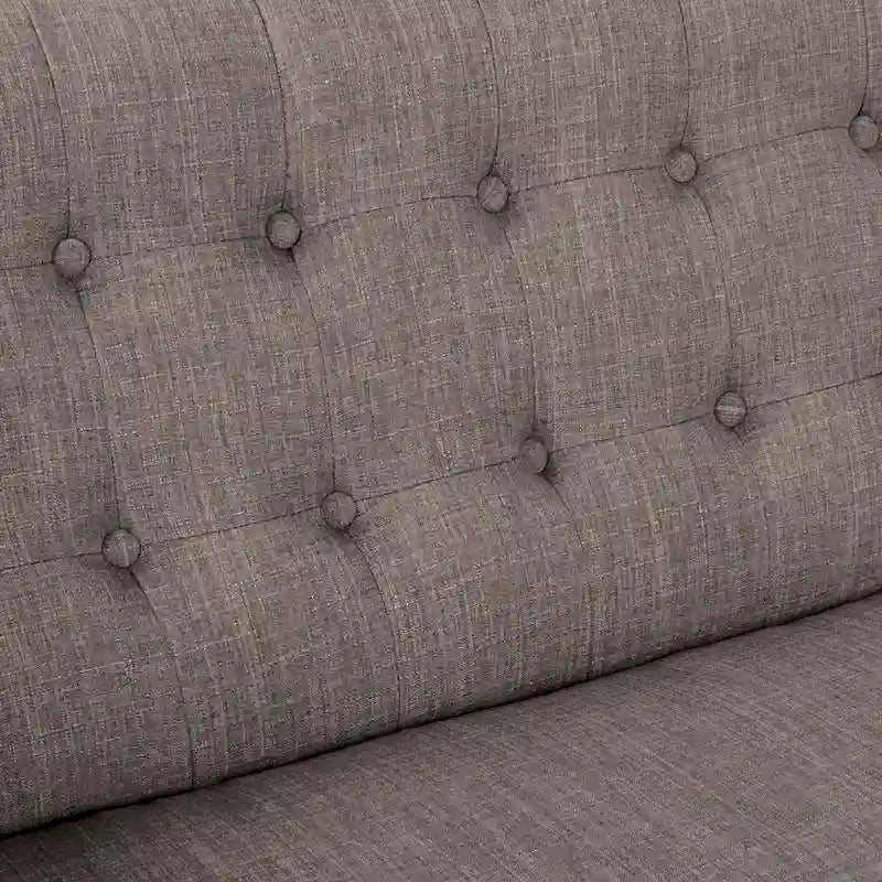 Stoff-Loveseat mit getufteter Rückenlehne im Mid-Century-Stil - N/A