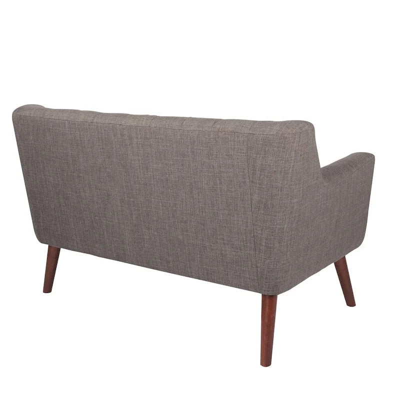 Stoff-Loveseat mit getufteter Rückenlehne im Mid-Century-Stil - N/A