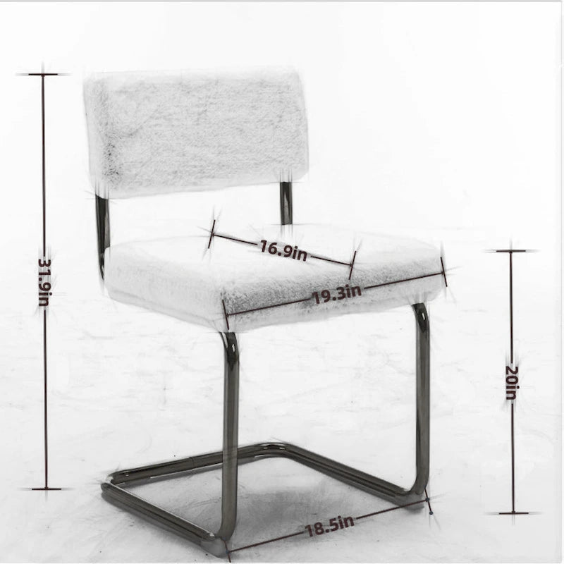 Chaises de salle à manger modernes avec piètement métallique doré, chaises de cuisine d'appoint sans accoudoirs avec capitonnage à canaux, ensemble de 2