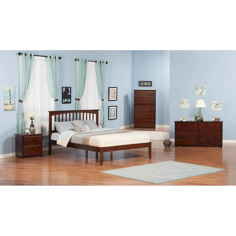 King Platform Bed in Walnut