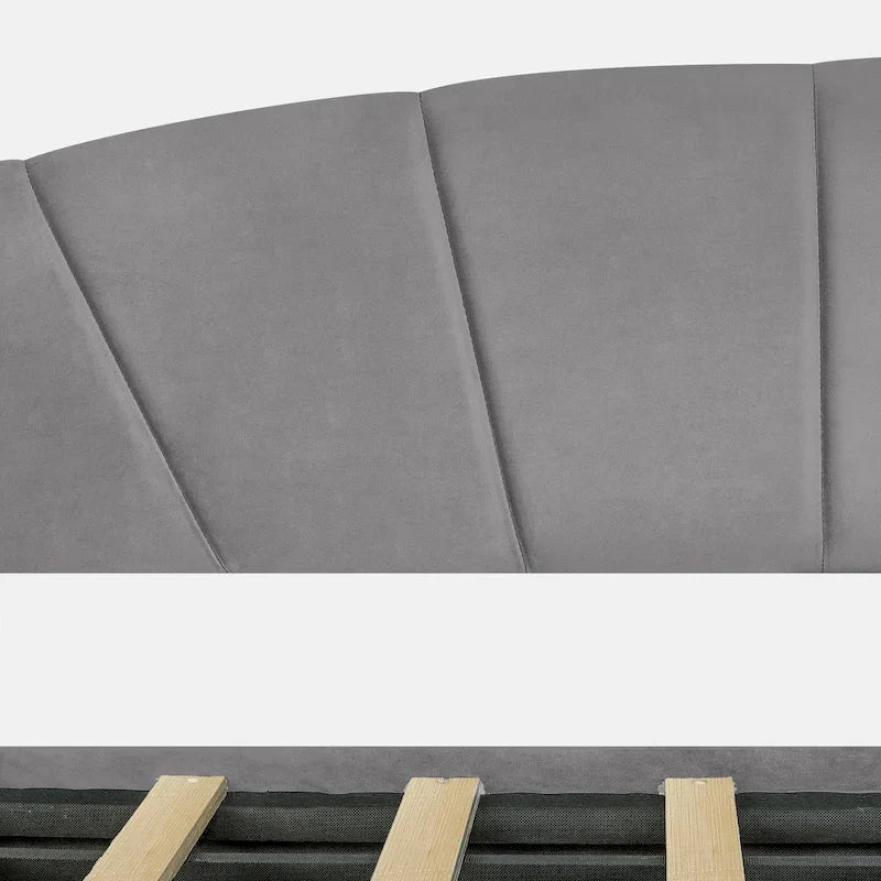 Lit de repos rembourré 1 place avec deux tiroirs et support à lattes en bois