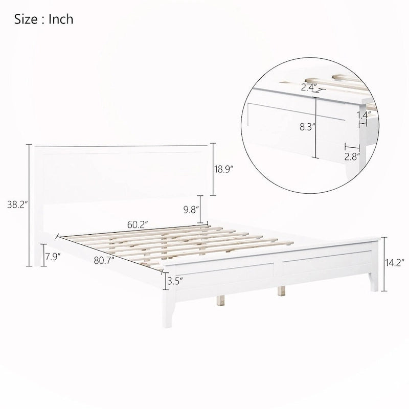 Podestbett aus Massivholz für Queensize-Matratze