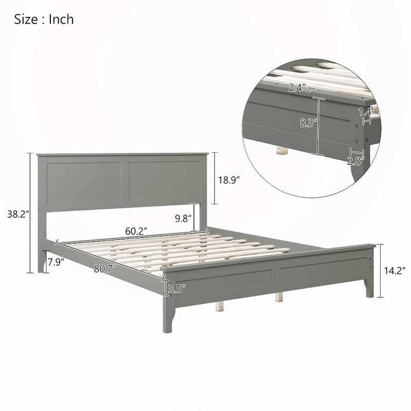 Podestbett aus Massivholz für Queensize-Matratze