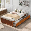 Cadre de lit plateforme en bois massif avec rangements, 3 tiroirs, taille Twin