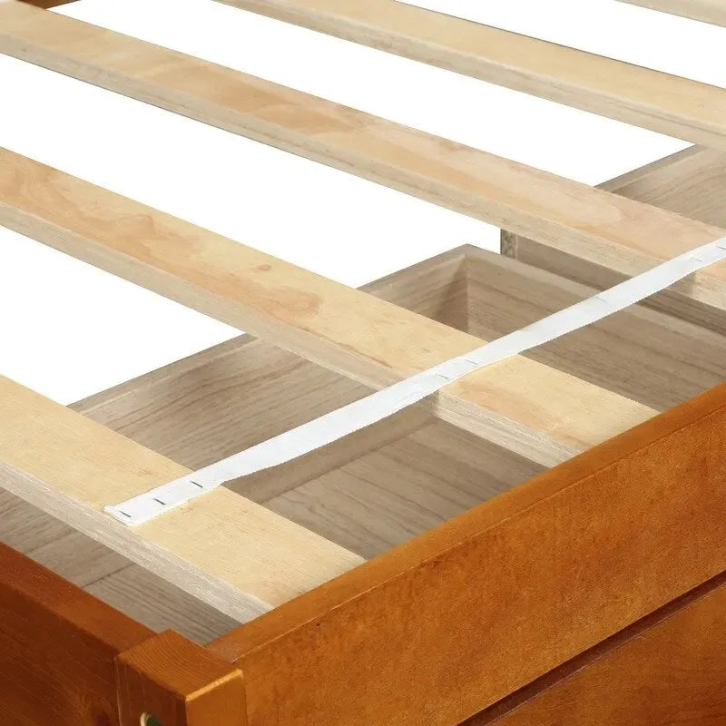 Cadre de lit plateforme en bois massif avec rangements, 3 tiroirs, taille Twin