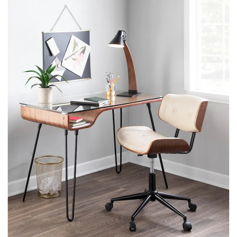 Schlichter Bürostuhl im Mid-Century-Modern-Stil