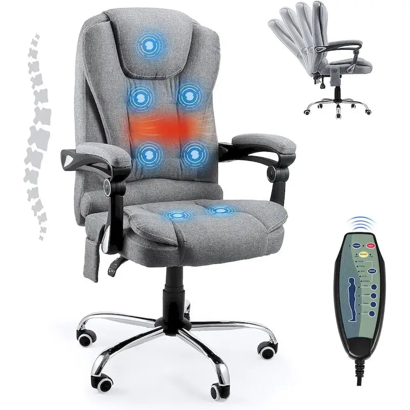 Ergonomic Office Chair with 7 Points Vibrating Massage&Heat Functions