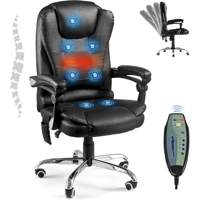 Ergonomic Office Chair with 7 Points Vibrating Massage&Heat Functions
