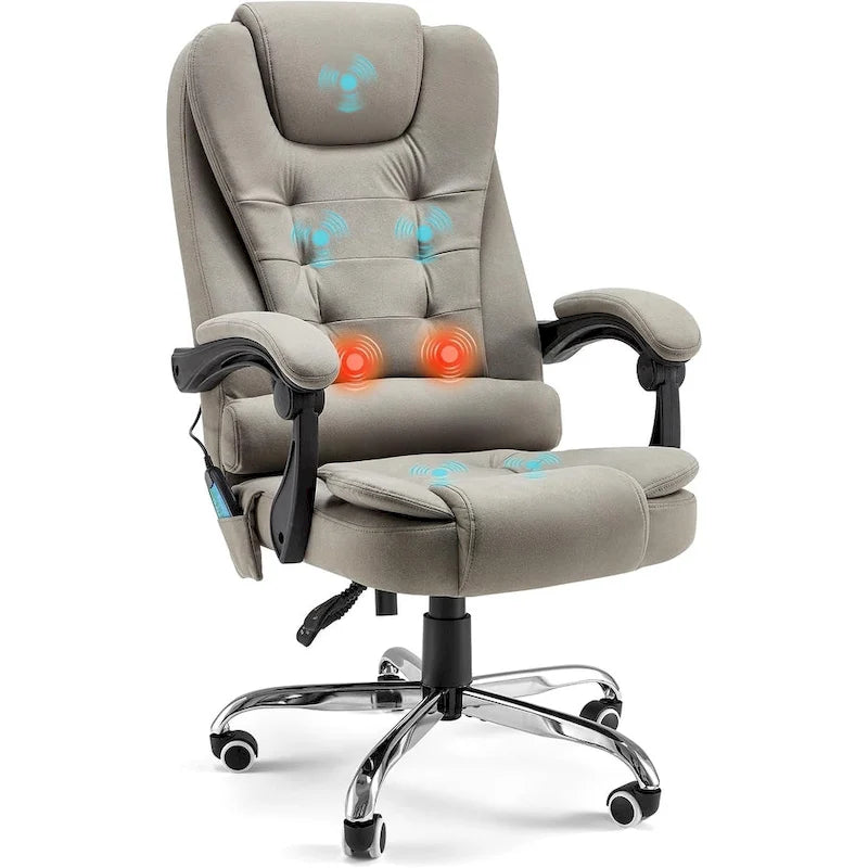 Ergonomic Office Chair with 7 Points Vibrating Massage&Heat Functions
