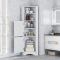 Hoher, freistehender Badezimmerschrank, Eckschrank mit Türen und verstellbaren Regalböden