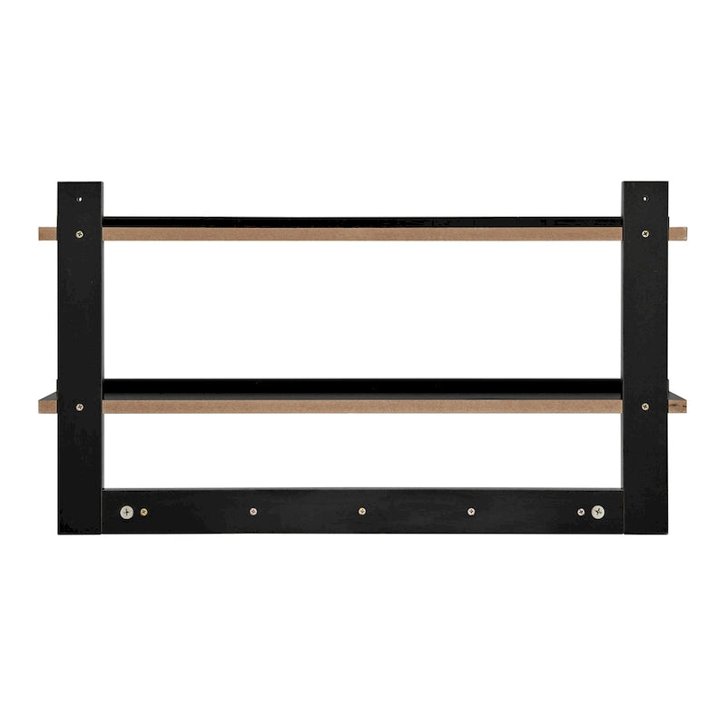 Wandregal mit 2 Ebenen und 5 Haken - für Eingangsbereich oder Badezimmer